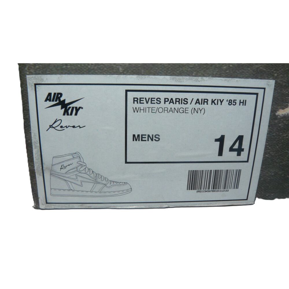Reves Paris Air Kiy 85 High NY Edition White Orange Sneakers Mens Sz 14 NWT - Picture 3 of 10